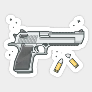 Pistol gun with bullets Sticker